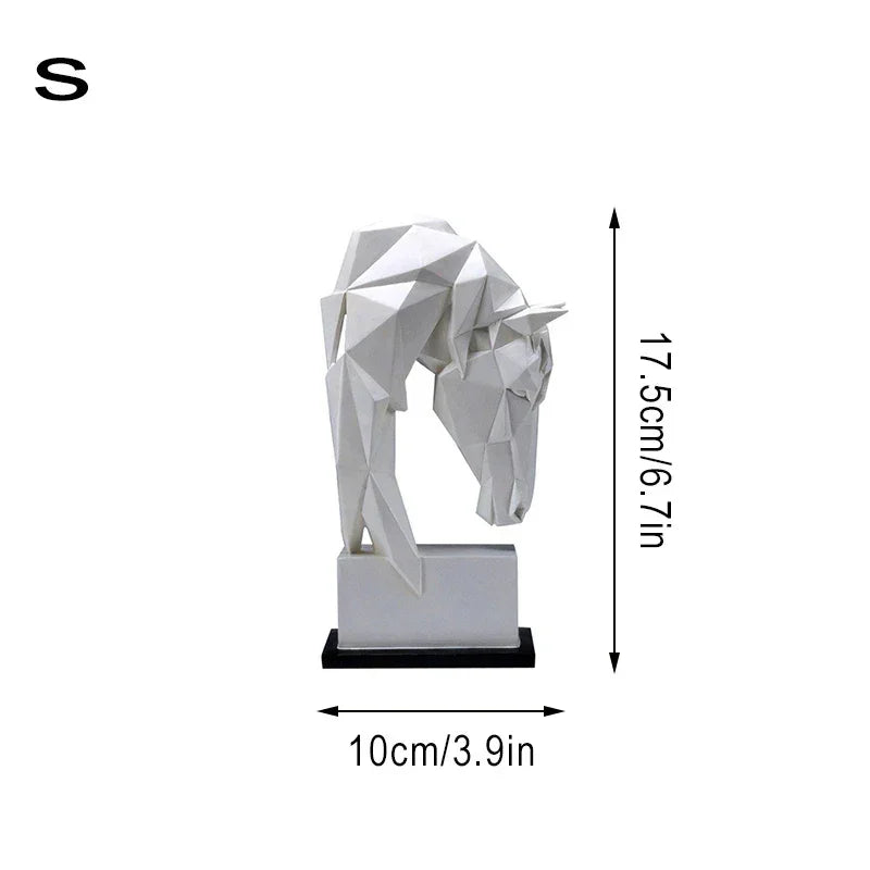 Nordic Horse Head Ornament - Modern Geometric Design, angled view - House Of Avana