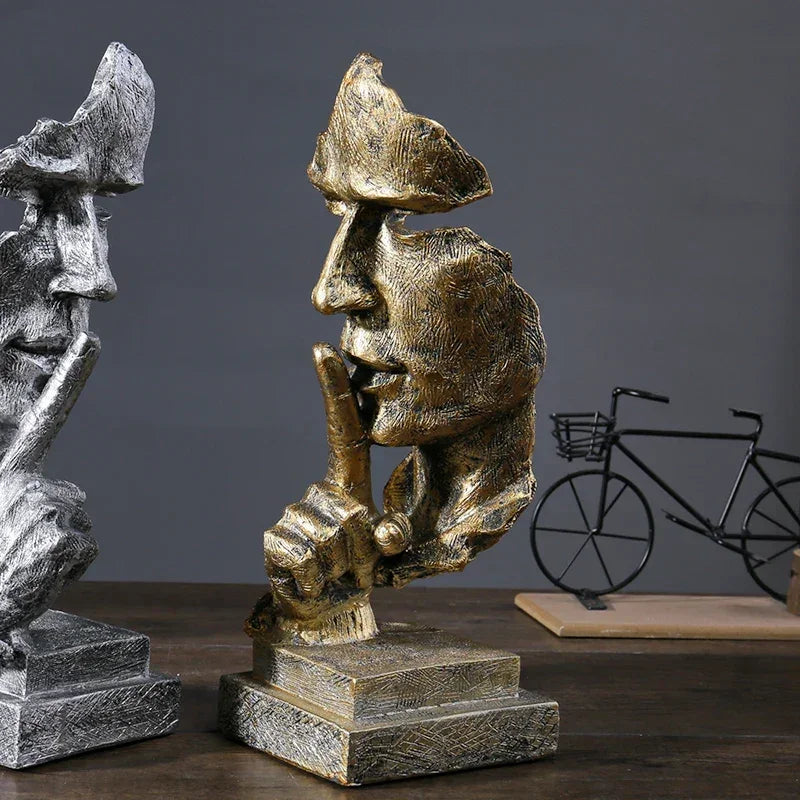 Nordic Sculpture - Golden Silent Design, back view - House Of Avana