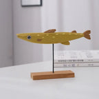 Nordic Statue - Colorful Wooden Home Sculpture, side view - House Of Avana