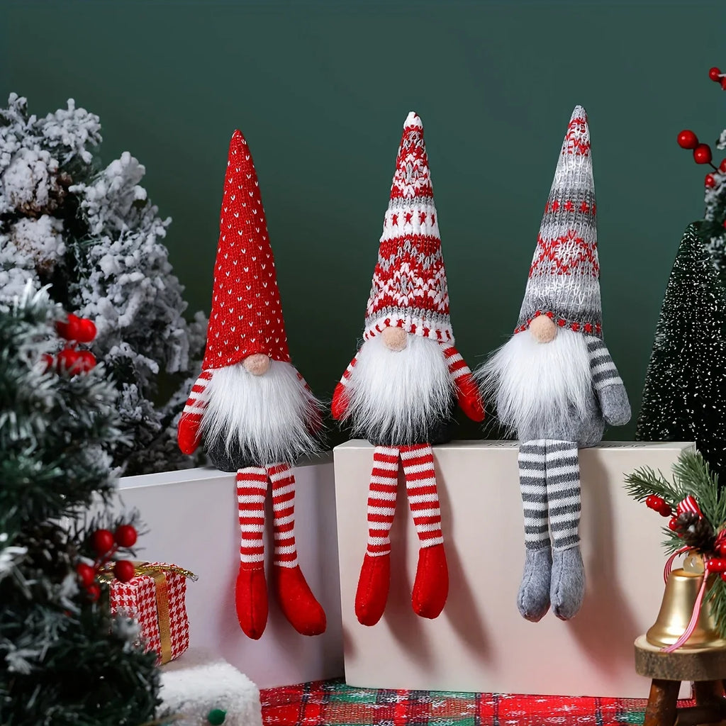 3pcs holiday Christmas gnome doll decoration Nordic style faceless elderly decoration perfect for hanging at home and hotel Christmas parties holiday decoration House Of Avana