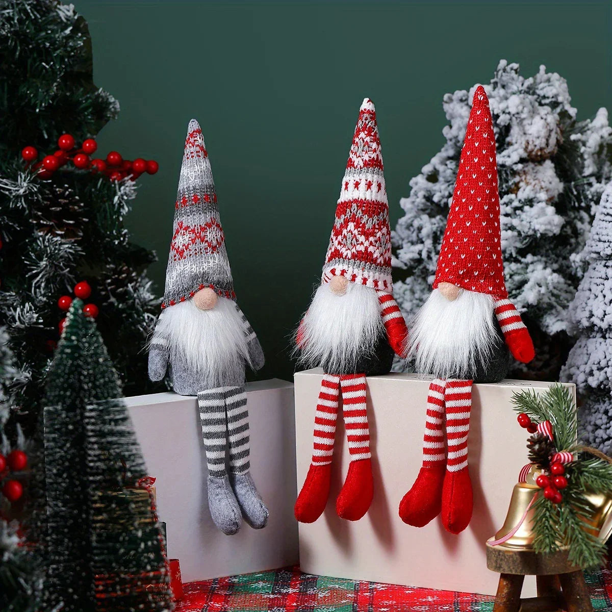 3pcs holiday Christmas gnome doll decoration Nordic style faceless elderly decoration perfect for hanging at home and hotel Christmas parties holiday decoration House Of Avana