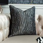 Black and gold zebra plaid throw pillow, luxurious Nordic design - House of Avana