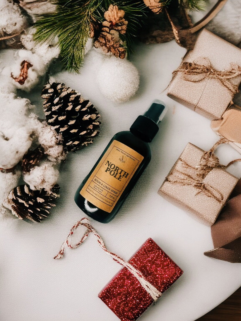 NORTH POLE - REED DIFFUSER & ROOM SPRAY --Eucalyptus, Pine, Cedar, Rosemary, Clove -- Moon Water Apothecary (Copy) Moon Water Apothecary