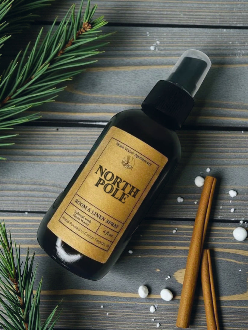 NORTH POLE - REED DIFFUSER & ROOM SPRAY --Eucalyptus, Pine, Cedar, Rosemary, Clove -- Moon Water Apothecary (Copy) Moon Water Apothecary