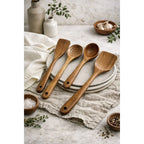 Nosara Teak Wood Kitchen Utensil Set – Natural Wooden Cooking Tools