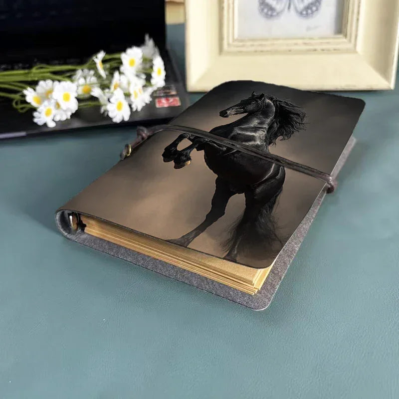 Notebook - Black Horse Pattern Small