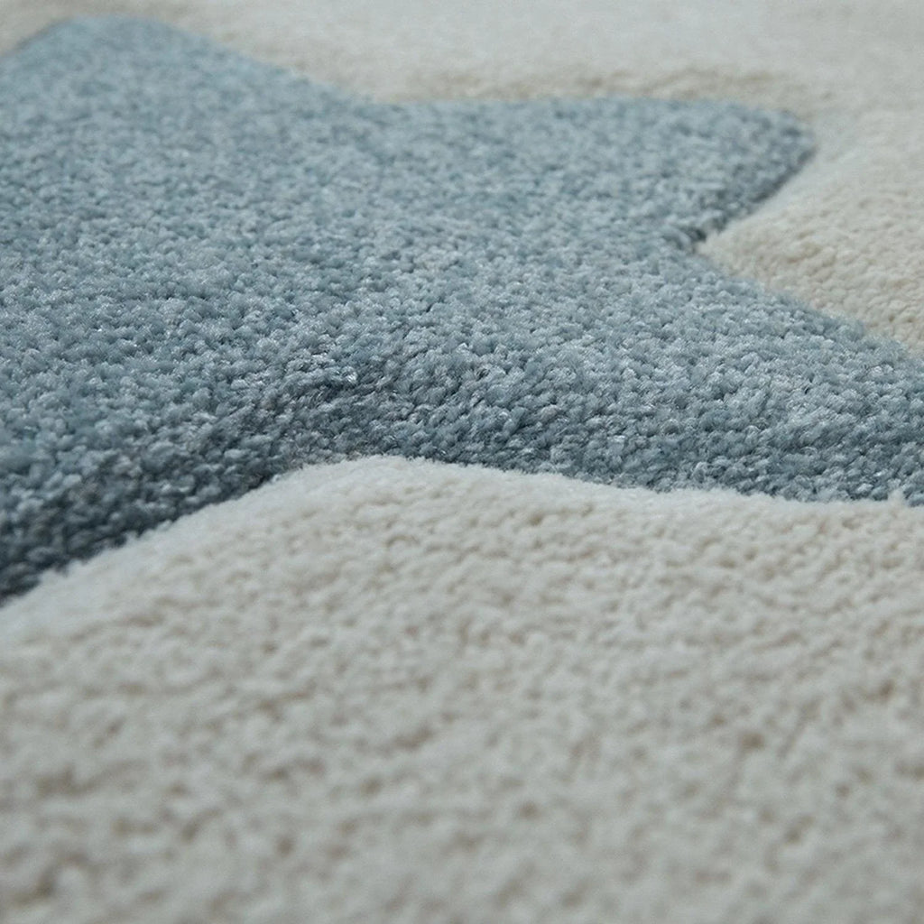 Nursery Rug for Kids Colorful Pastel Stars in Cream RugYourHome