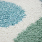 Nursery Rug for Kids, Elephant & Bear in Balloon in Cream, side view - House Of Avana