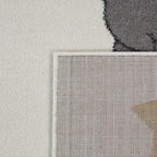 Nursery Rug for Kids, Elephant & Bear in Balloon in Cream, detail shot - House Of Avana