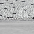 Nursery Rug for Kids Llama, Mountains in Grey Blue Cream, back view - House Of Avana