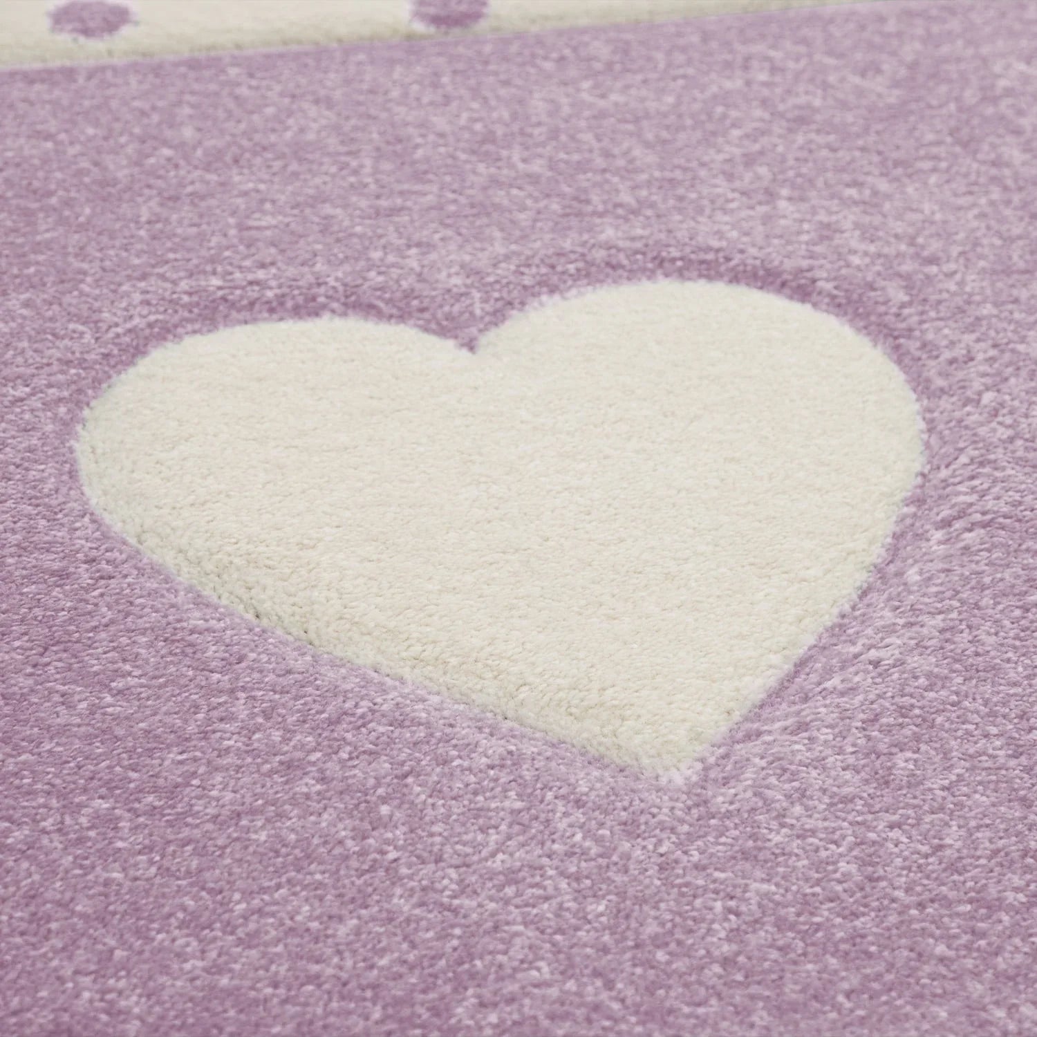 Nursery Rug Kids Checked Dots Hearts Crowns in Pastel Purple Grey RugYourHome