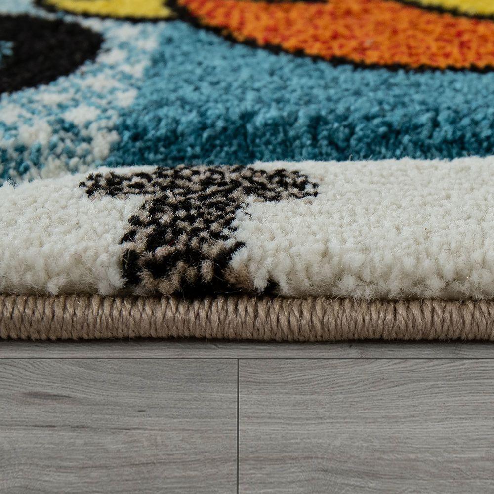 Nursery Rug Lilo Cute Animals on a Train Ride - Green Cream, back view - House Of Avana