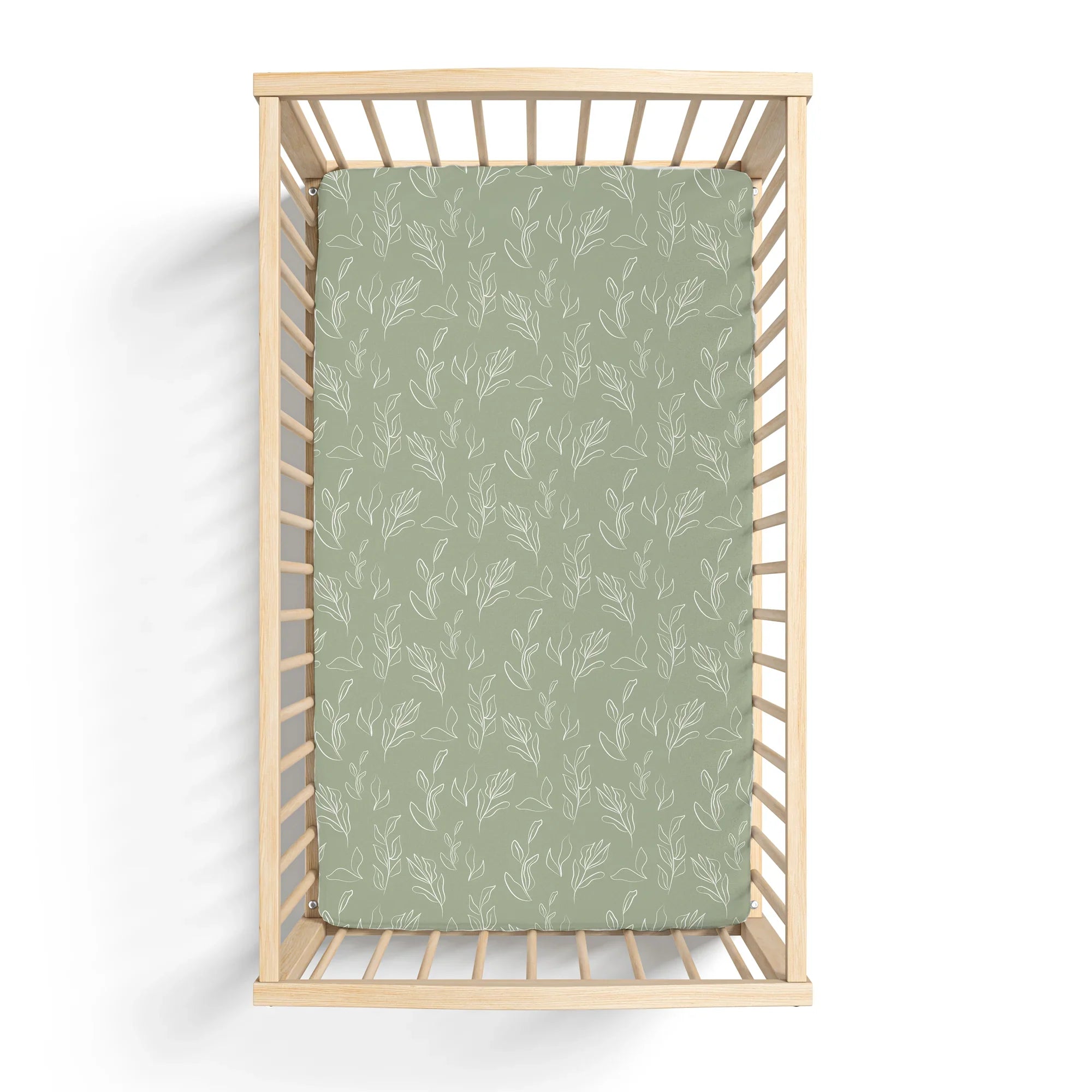 Organic Bamboo Cotton Blend Crib Sheet in Natural Oasis Willow Cradle Comforts Co.