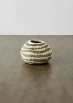 Olive Green Pathways Decorative Wool Ukhamba Bowl Kanju Interiors