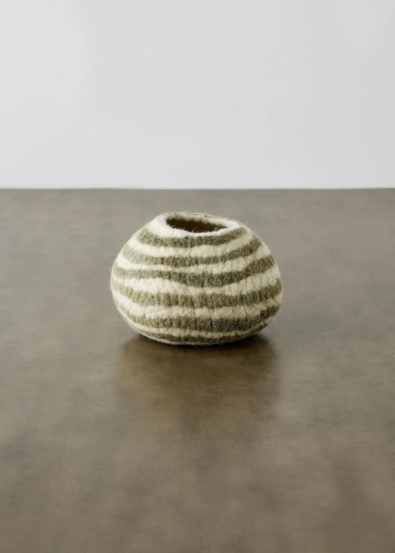 Olive Green Pathways Decorative Wool Ukhamba Bowl Kanju Interiors