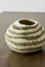 Olive Green Pathways Decorative Wool Ukhamba Bowl Kanju Interiors