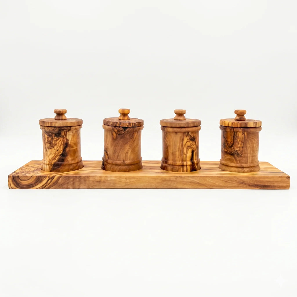 Olive Wood Canister Set