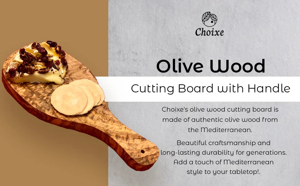 Original Olive Wood Cutting Board with Handle Choixe