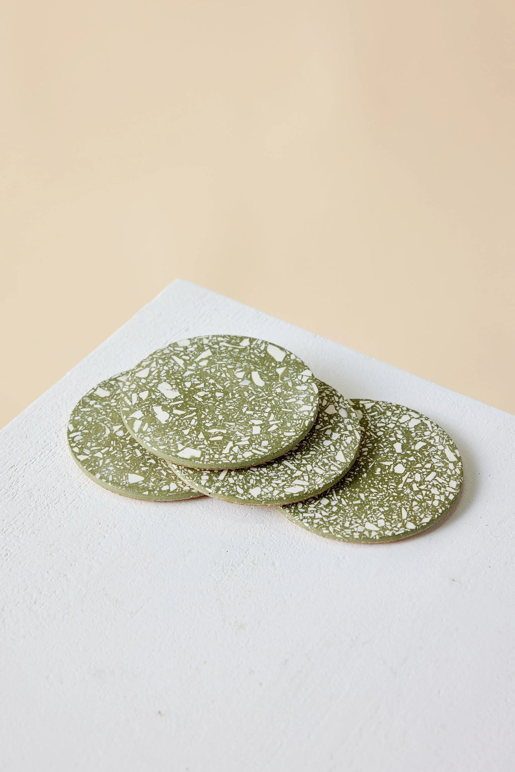 Olive Terrazzo Coasters - Set of 4 Kanju Interiors