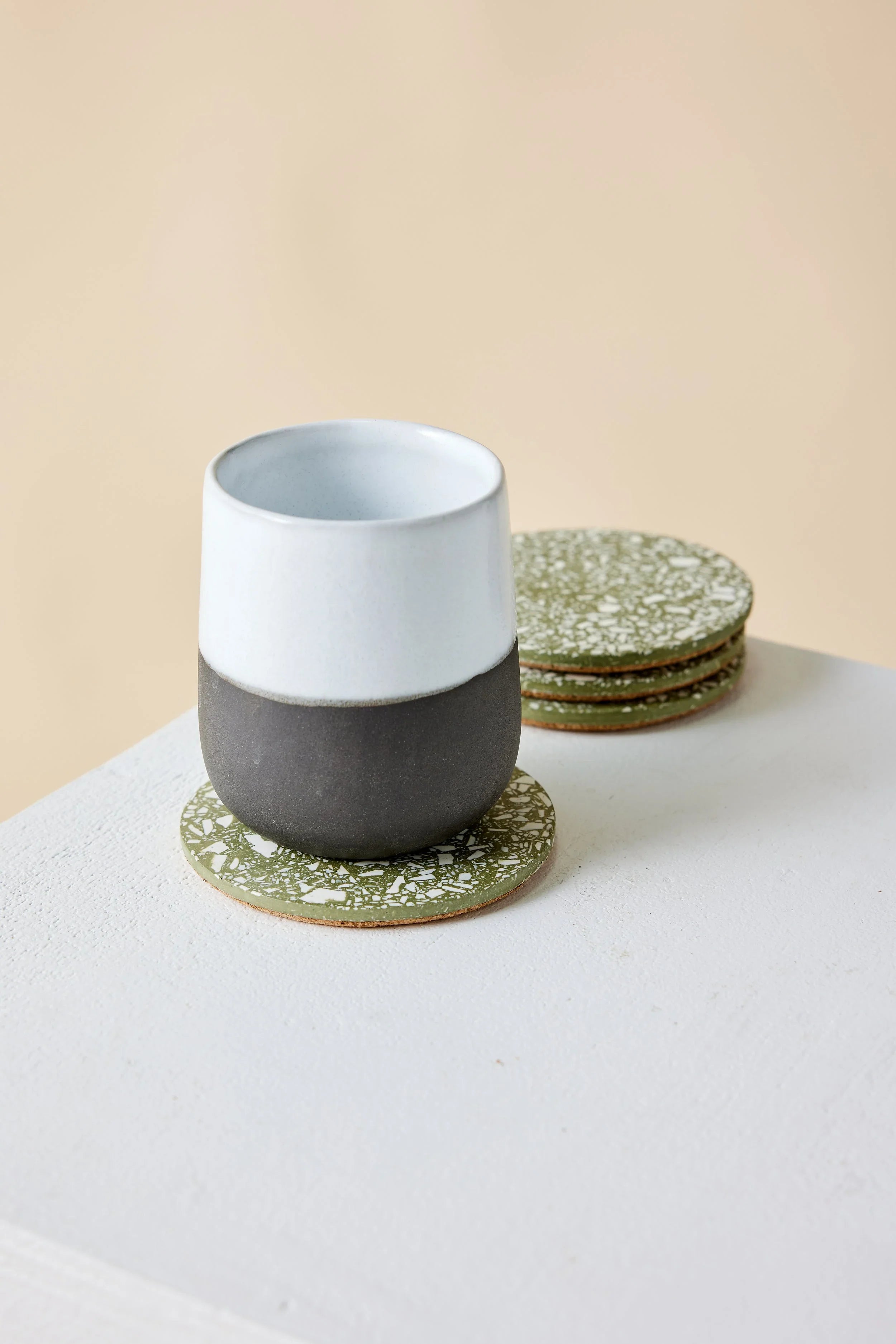 Olive Terrazzo Coasters - Set of 4 Kanju Interiors