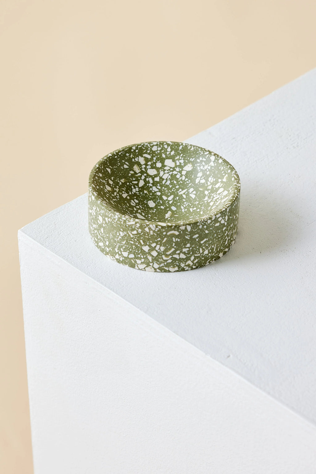 Olive Green Terrazzo Trinket Bowl Kanju Interiors