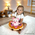 Ollie Oinker the Pig Plushie, Adorable 12" Donut Ring Stuffed Animal for Kids’ Gifts OrnamentallyYou