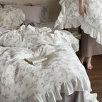 Ophelia Floral Ruffle Double Gauze Bedding Set Ever Lasting