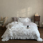 Ophelia Floral Ruffle Double Gauze Bedding Set Ever Lasting