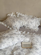 Ophelia Floral Ruffle Double Gauze Bedding Set Ever Lasting