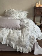 Ophelia Floral Ruffle Double Gauze Bedding Set Ever Lasting