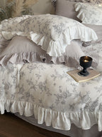 Ophelia Floral Ruffle Double Gauze Bedding Set Ever Lasting