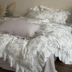 Ophelia Floral Ruffle Double Gauze Bedding Set Ever Lasting