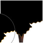 Scallop Embroidery Sateen Cotton Solid Table Cloth - Black PushpLinen