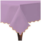 Scallop Embroidery Sateen Cotton Solid Table Cloth - Lilac PushpLinen