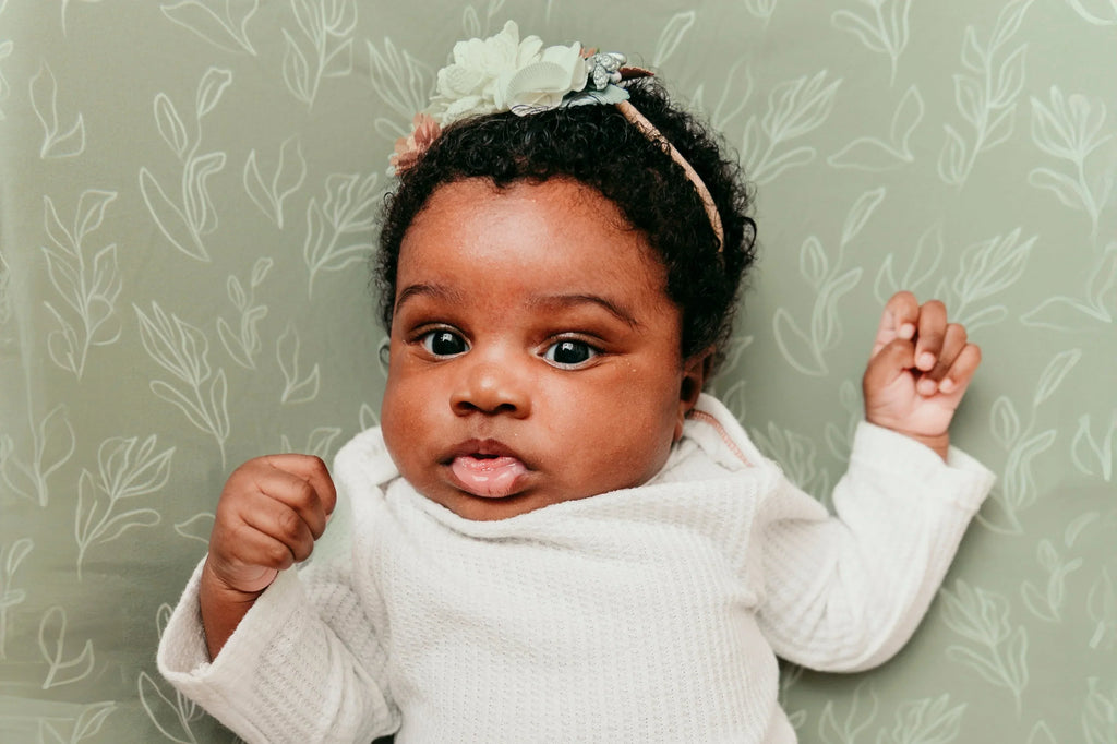 Organic Bamboo Cotton Blend Crib Sheet in Natural Oasis Willow Cradle Comforts Co.