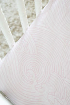 Organic Bamboo Cotton Blend Standard Crib Sheet in Pink Crashing Sea Waves Cradle Comforts Co.