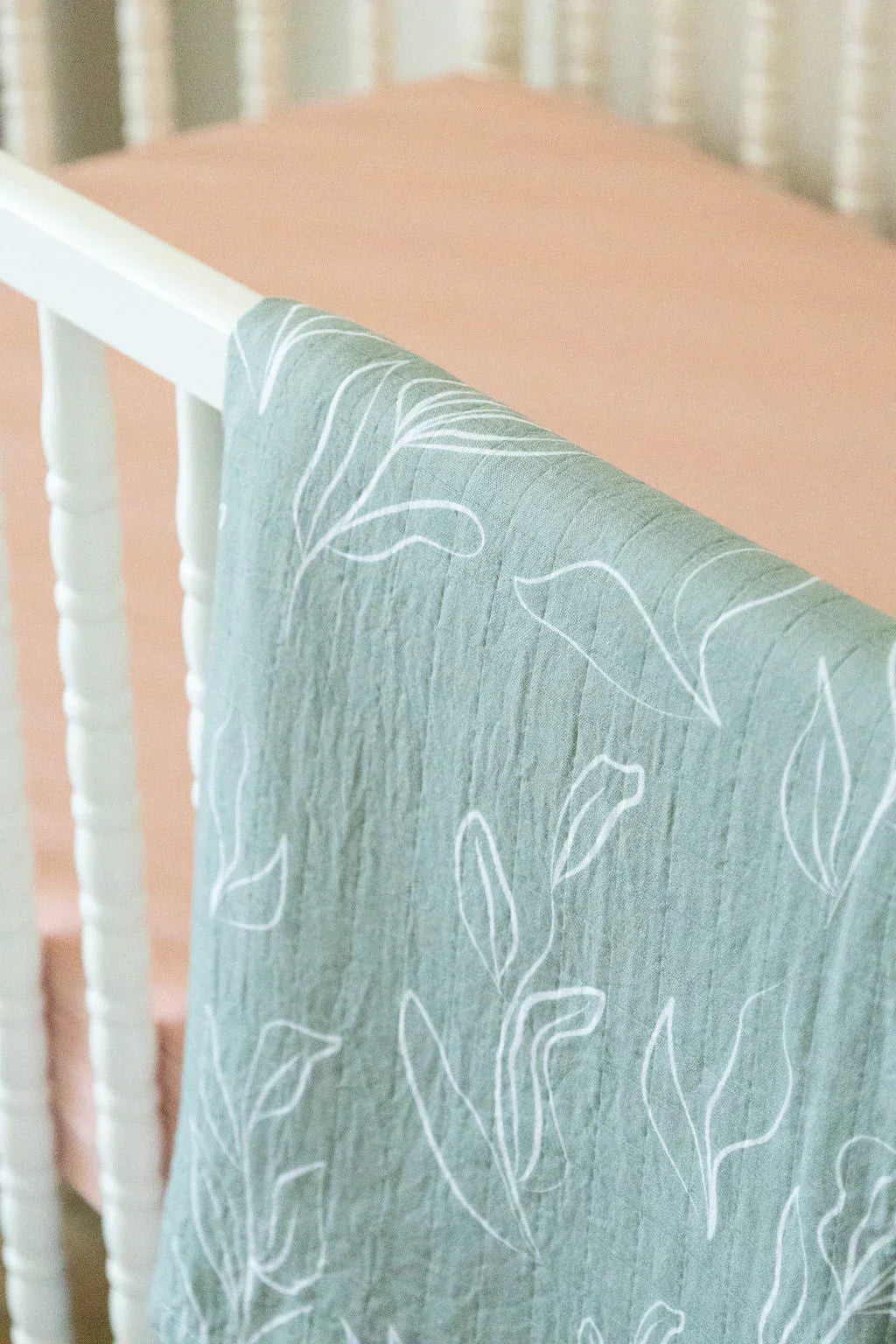 Organic Bamboo Cotton Muslin Swaddle Blanket in Natural Oasis Willow Cradle Comforts Co.
