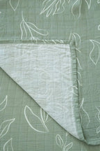 Organic Bamboo Cotton Muslin Swaddle Blanket in Natural Oasis Willow Cradle Comforts Co.