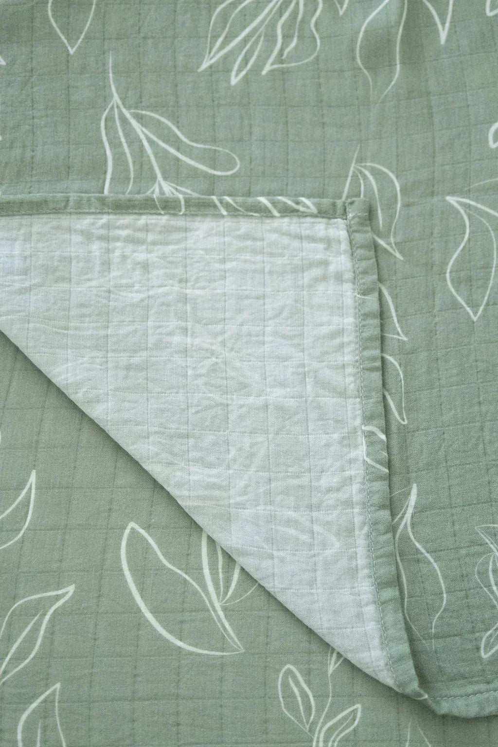 Organic Bamboo Cotton Muslin Swaddle Blanket in Natural Oasis Willow Cradle Comforts Co.