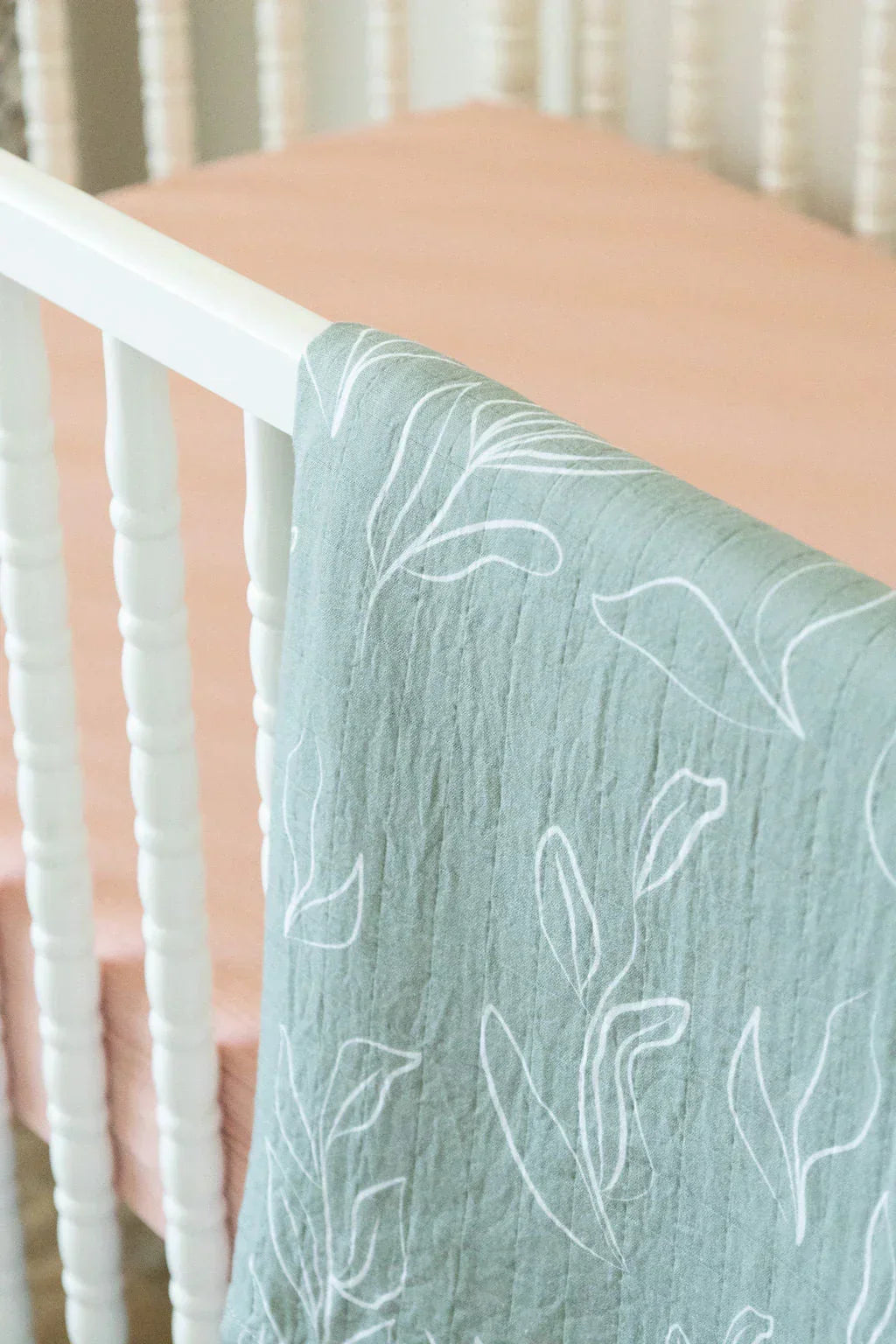 Organic Bamboo Cotton Muslin Swaddle Blanket in Natural Oasis Willow Cradle Comforts Co.