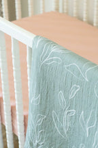 Organic Bamboo Cotton Muslin Swaddle Blanket in Natural Oasis Willow Cradle Comforts Co.