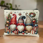 Cosmetic Bag Nylon Makeup Organizer with Zipper Closure, Large Capacity, Gnome Design, Multiple Colors - House Of Avana