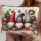 Cosmetic Bag Nylon Makeup Organizer with Zipper Closure, Large Capacity, Gnome Design, Multiple Colors - House Of Avana