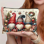 Cosmetic Bag Nylon Makeup Organizer with Zipper Closure, Large Capacity, Gnome Design, Multiple Colors - House Of Avana