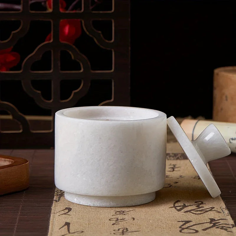 Elegant Marble Salt and Pepper Shaker with Lid - Premium Spice Storage Jar, Kitchen Organizer, Refined... - House Of Avana