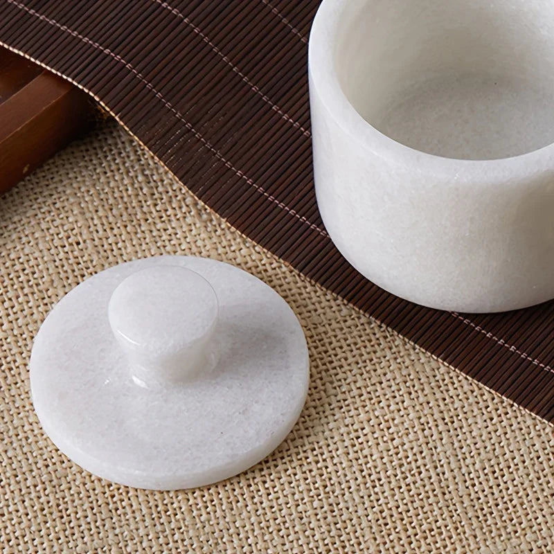 Elegant Marble Salt and Pepper Shaker with Lid - Premium Spice Storage Jar, Kitchen Organizer, Refined... - House Of Avana