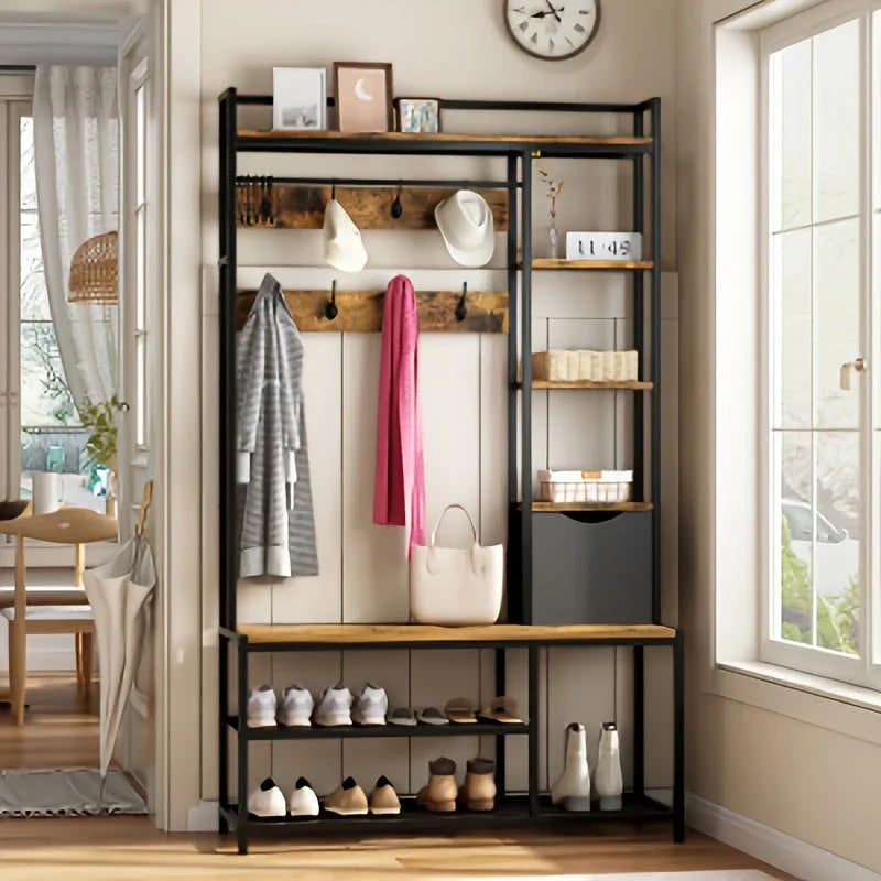 3-in-1 Entryway Organizer with Hooks & Shelf - House Of Avana