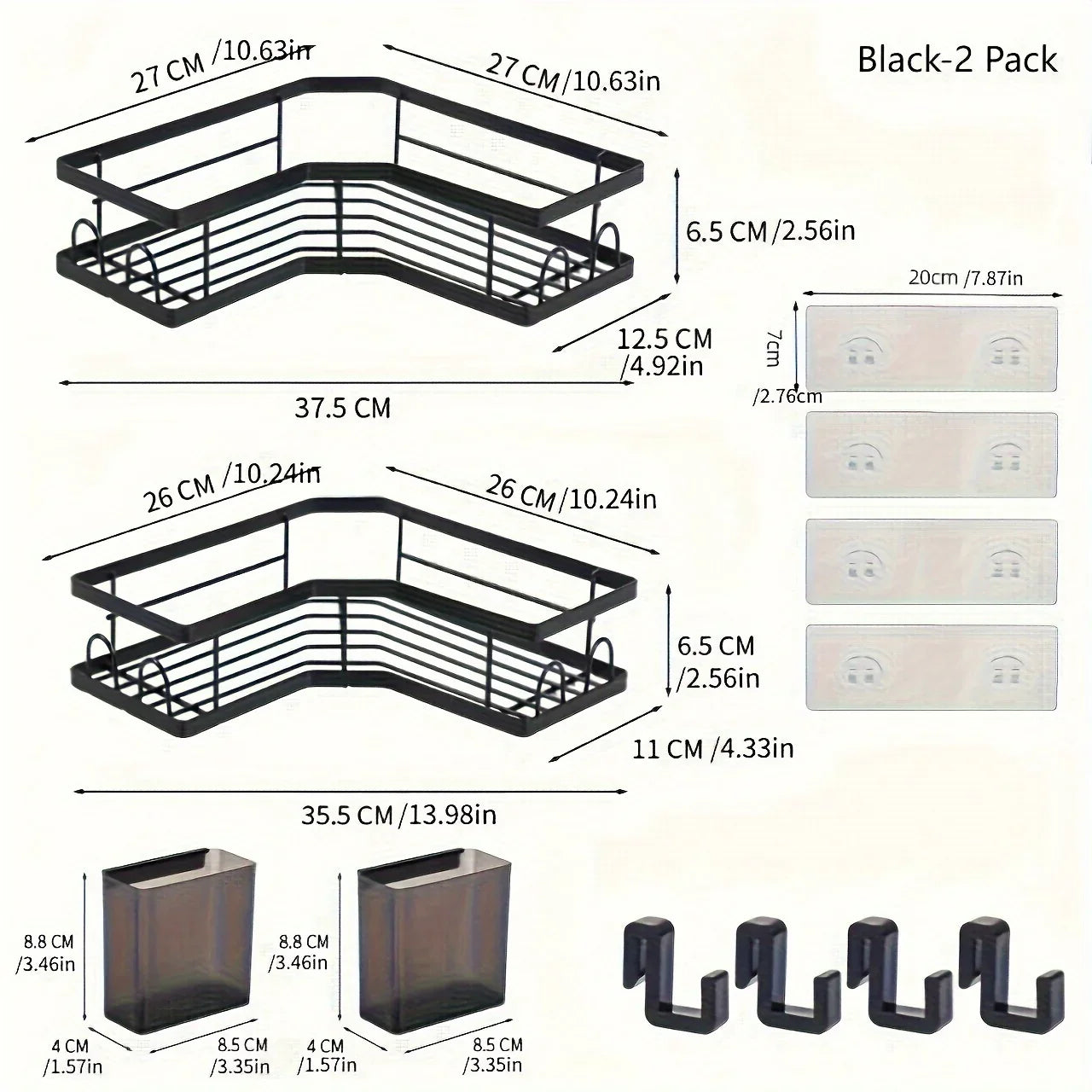 2-pack Corner Shower Stainless Steel Organizer - House Of Avana