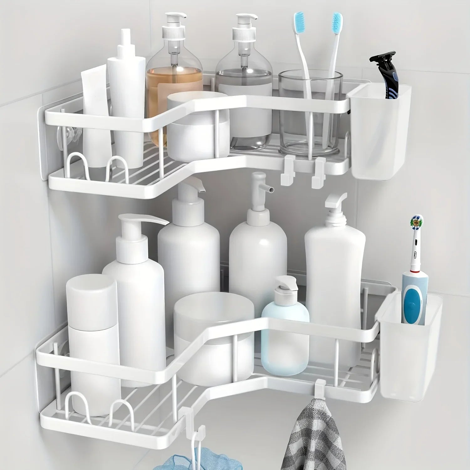 2-pack Corner Shower Stainless Steel Organizer - House Of Avana