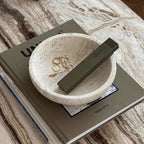 Polished Stone Jewelry & Cosmetic Organizer Tray - Classic Solid Pattern Decorative Storage for Bedroom... - House Of Avana